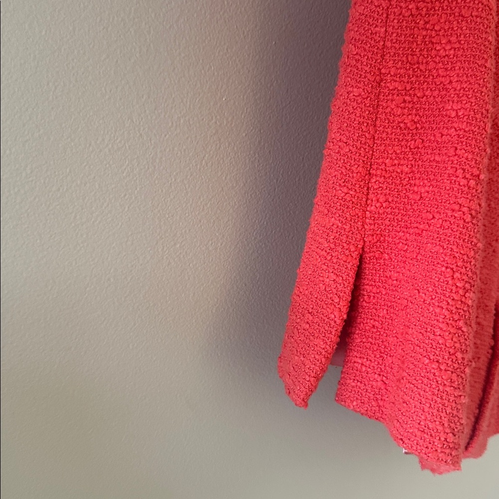 Milly Coral Textured Short Collared Blazer Jacket Size 6 Preppy Jackie Old Money - Picture 9 of 11